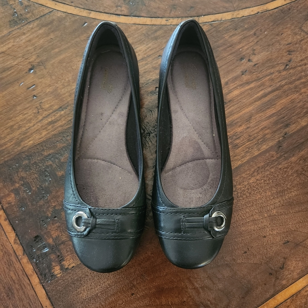 Clarks Black Flats, Size 7M